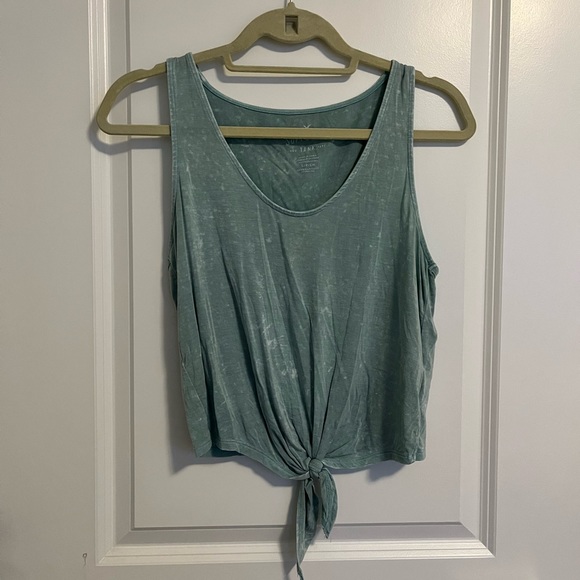 American Eagle Cropped Tie-Up Tank Top - Picture 1 of 4